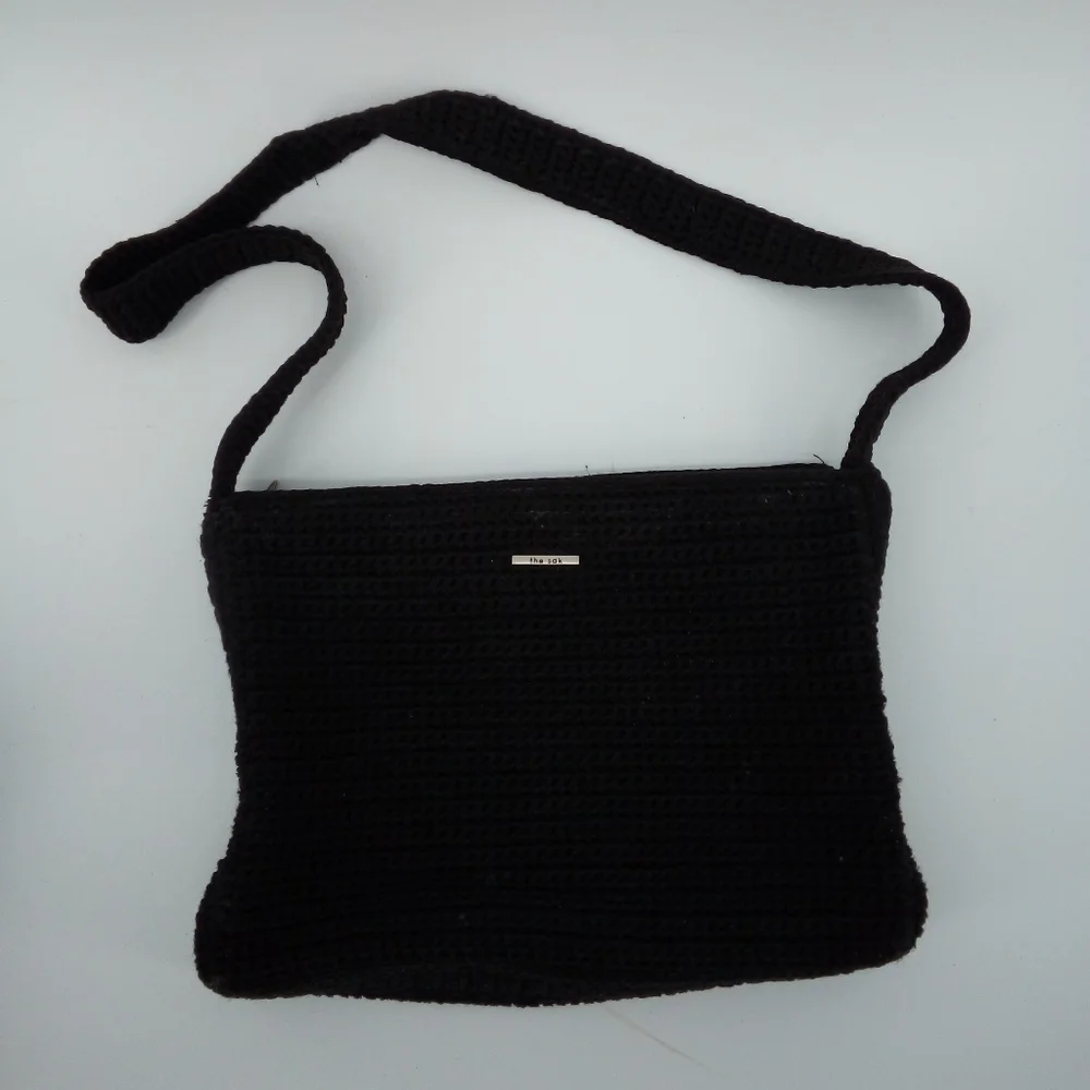 The SAK Black Knit Leather Trio Bundle Small Medium Shoulder Bags Bag Casual - Picture 4 of 16